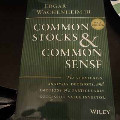 Wiley Common Stocks & Common Sense Hardcover by Edgar Wachenheim III, Stocks
