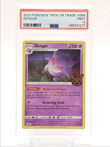 GENGAR 2023 POKEMON TRICK OR TRADE SWSH LOST ORIGIN RARE 066/196 PSA 9 Q4243