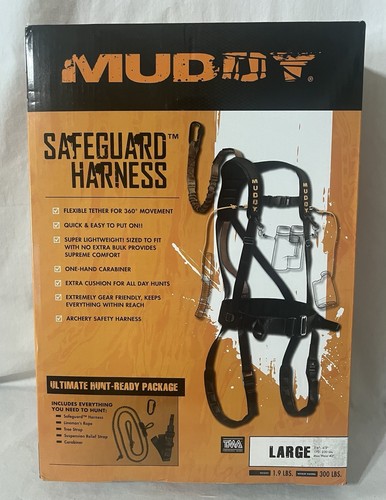 Muddy Safeguard Treestand Harness ULTIMATE HUNT-READY PACKAGE Size Large MSH400