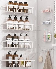 8 Pack Adhesive Bathroom Holders  Dispensers for Kids  Adults White Large