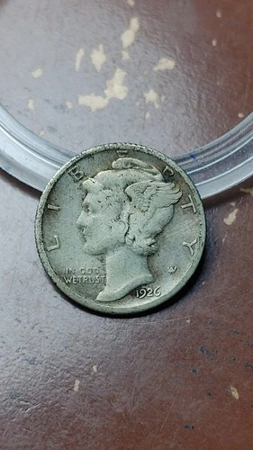 1926 D Mercury Silver Dime 10C Fine Details Reverse Cleaning                W831