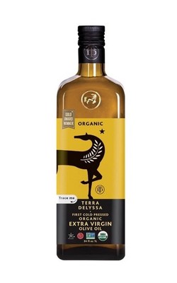 New Terra Delyssa Organic Extra Virgin Olive Oil - 34 fl. oz. Dark Amber Glass