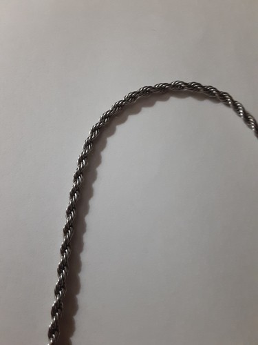 Vintage GOST Rope Chain Necklace Silver Tone Twisted Link Lobster Clasp 20" - Picture 2 of 6