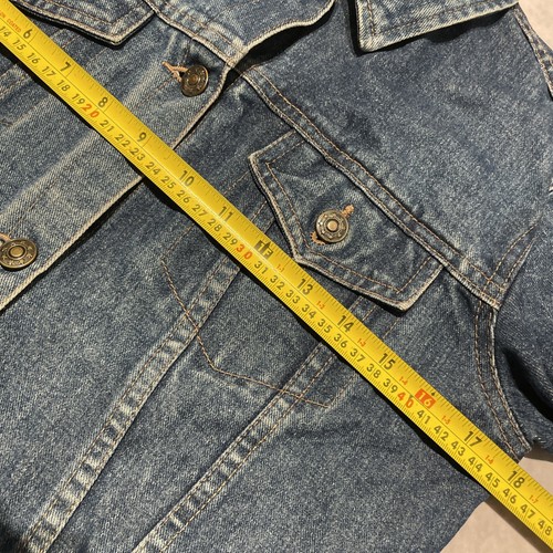 Giacca denim vintage donna UK 8 blu bottoni Y2K anni 90 cartone animato stampa Disney - Foto 5 di 6