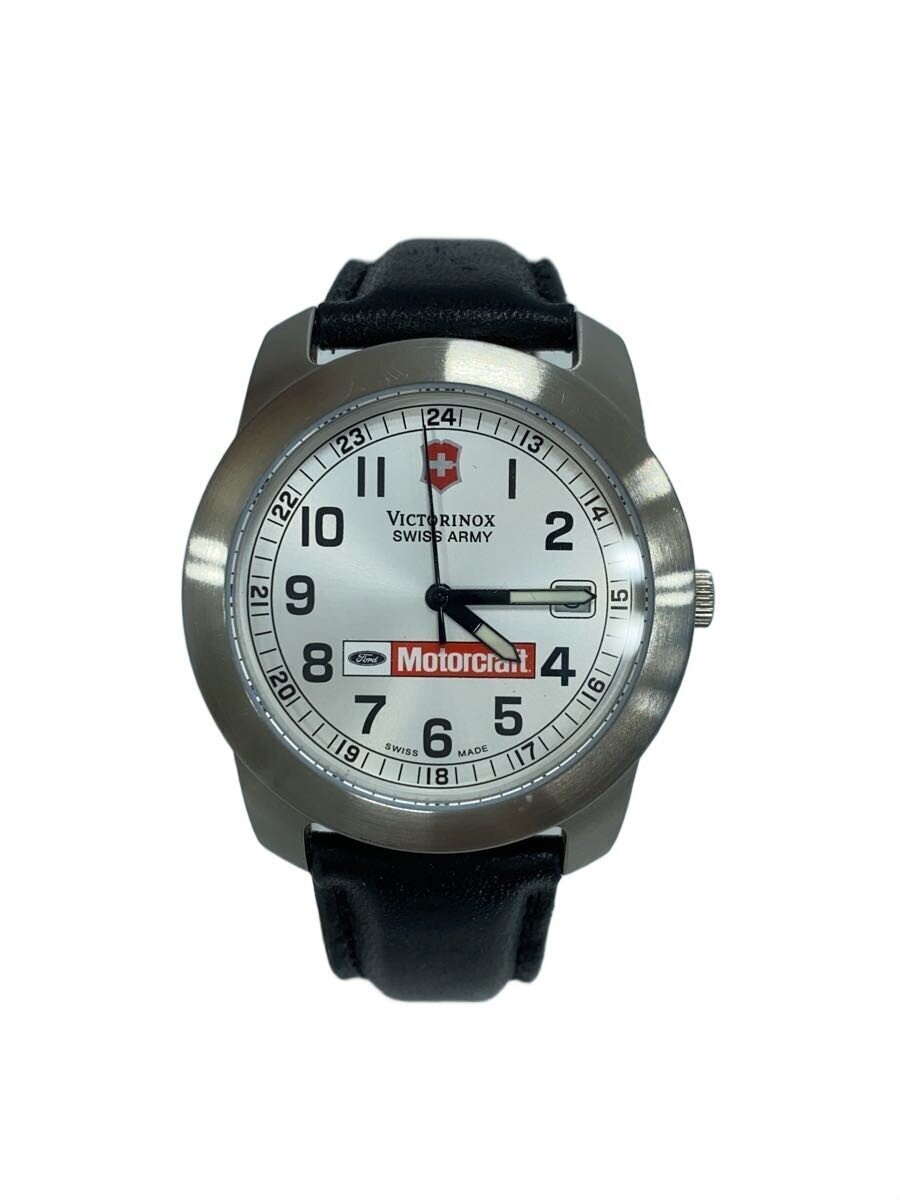 Victorinox Swiss Army 腕時計 VICTORINOX SWISS ARMY 24994.CB Quartz Analog Leather Watch Silver