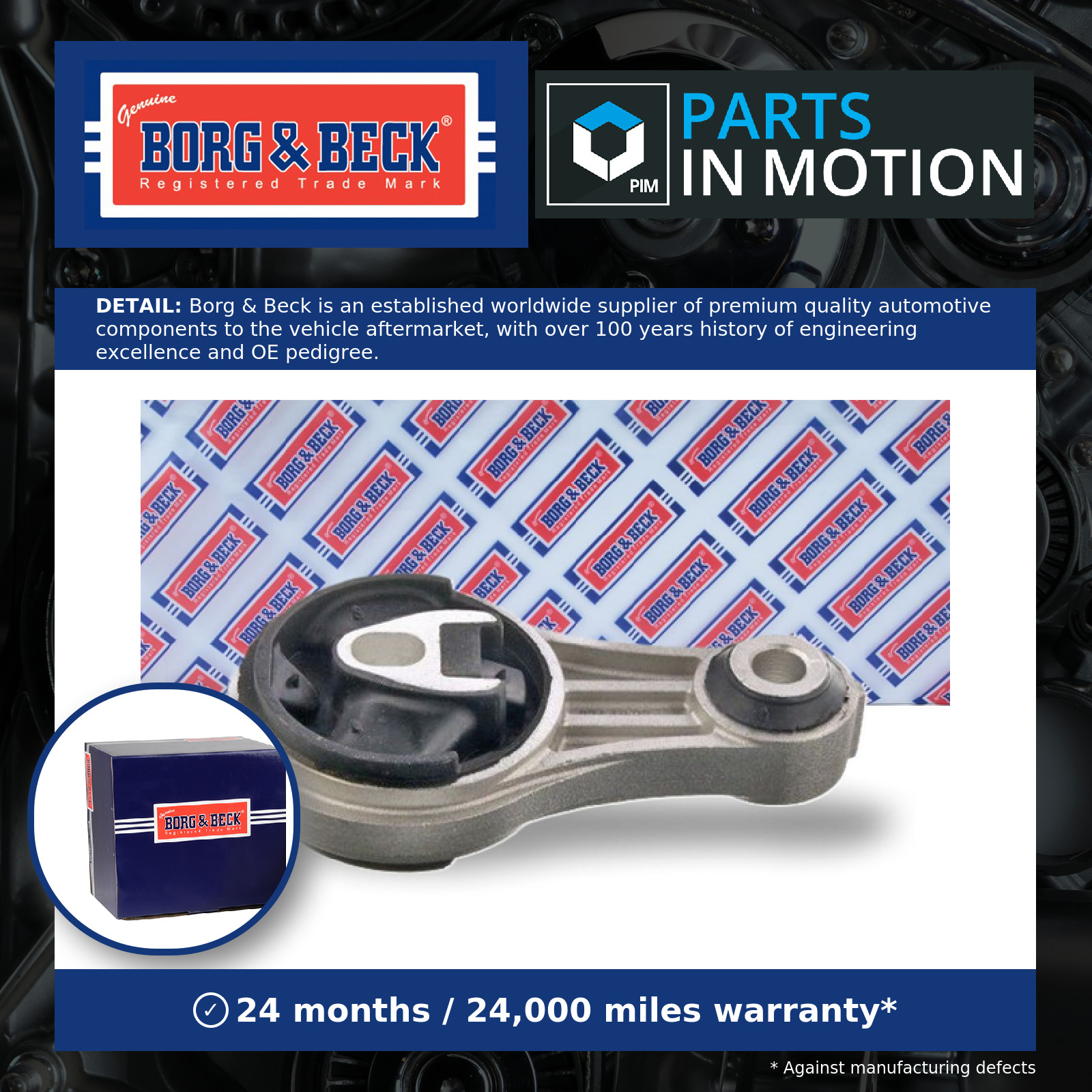 Engine Mount Rear BEM4398 Borg & Beck Mounting 112380015R Top Quality Guaranteed