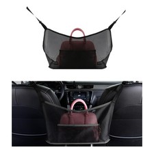 Car Net Pocket Handbag Holder, Organizer Mesh Bag Between Two Seat, Driver St...