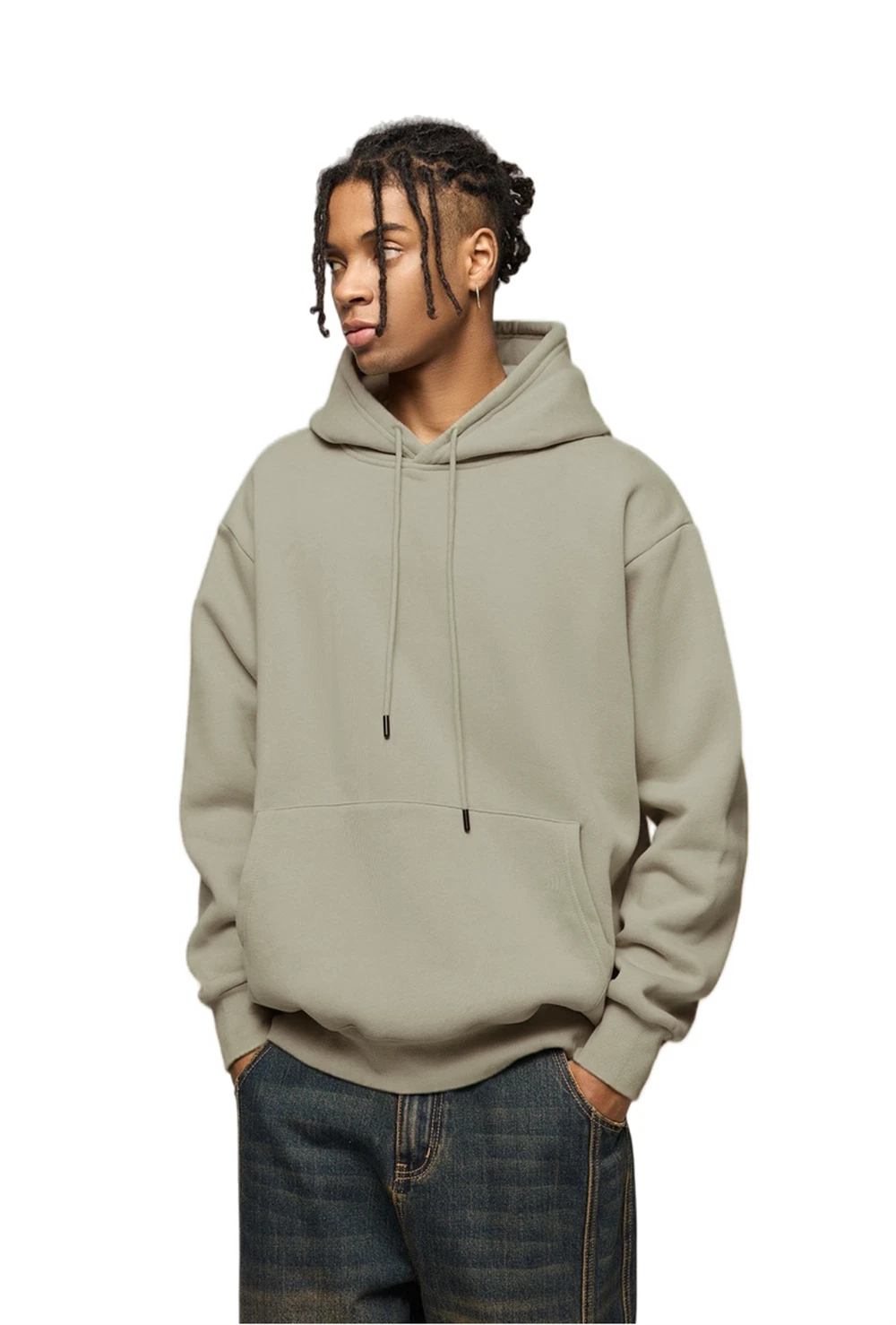 Men's Hoodies Cowl Neck Sweatshirts Fleece Long Sleeve Pullover Solid Tops