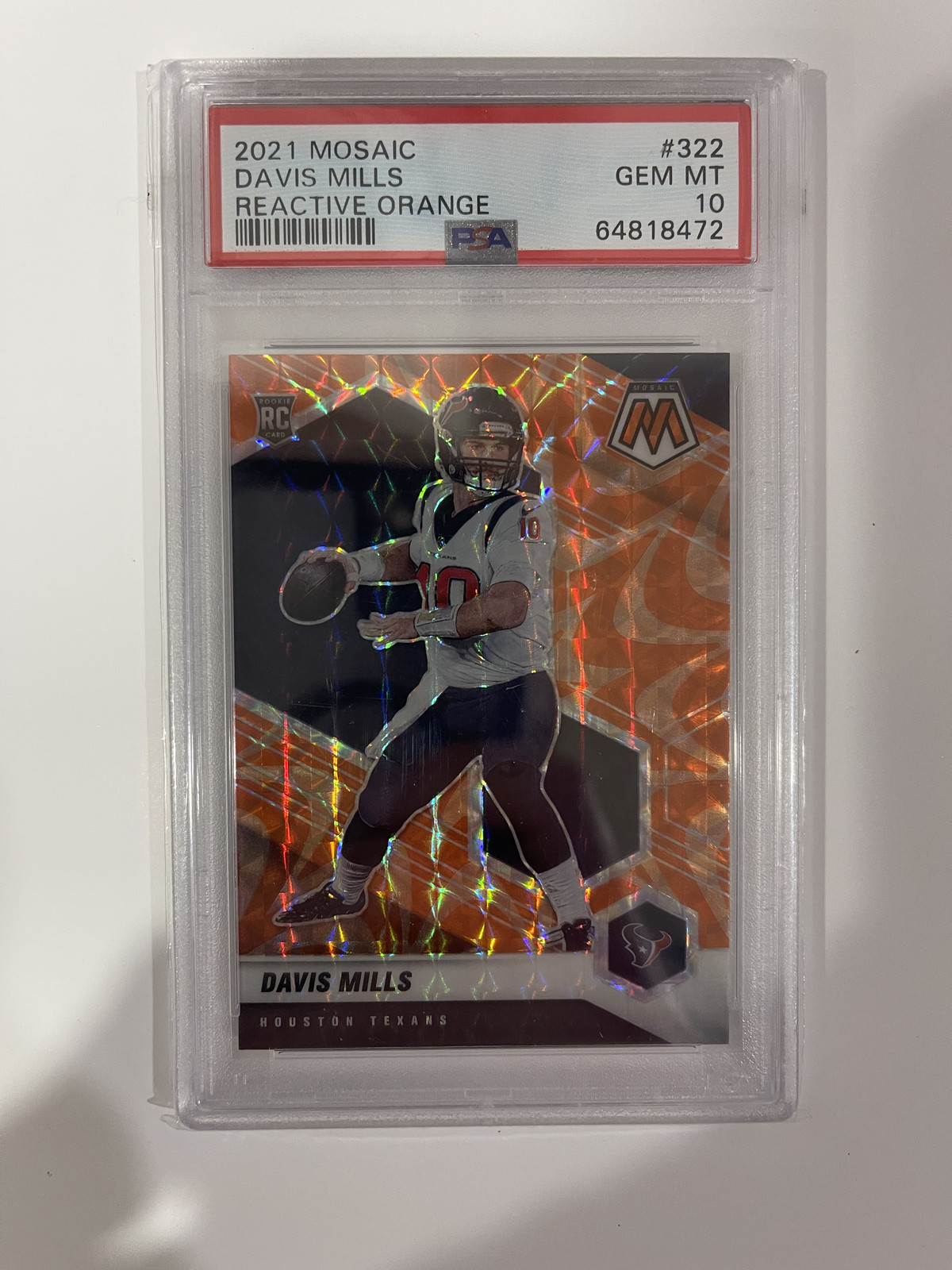 2021 Panini Mosaic - Rookies Davis Mills #322 Mosaic Reactive Orange Prizm (RC)