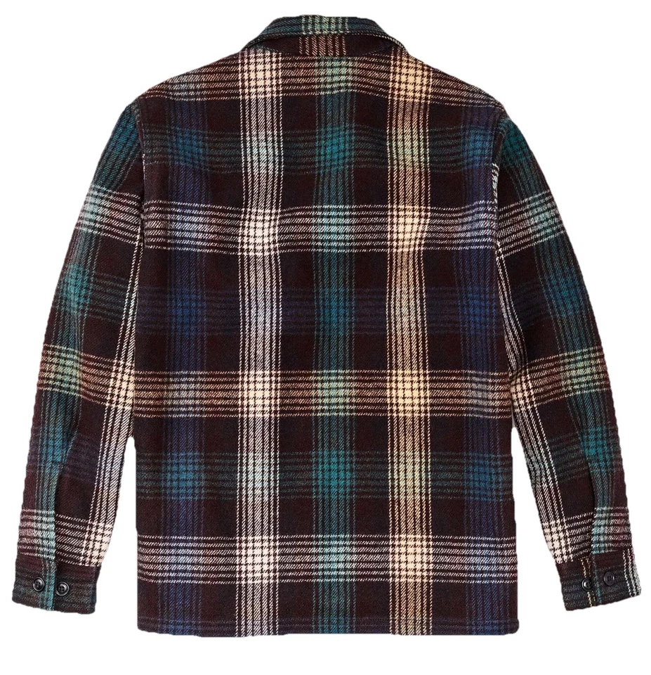 Filson Mackinaw Wool Jac Shirt New Black Coffee Multi Heavy 24oz Wool USA Made - Image 2 of 4