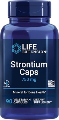 LIFE EXTENSION STRONTIUM CAPS 750mg Knochen Gelenken 90 Veg. Kapseln SUPER PREIS