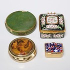 Vtg Small Trinket Pill Compact Snuff Limoges Millefiori Box 5pc Lot — photo 3