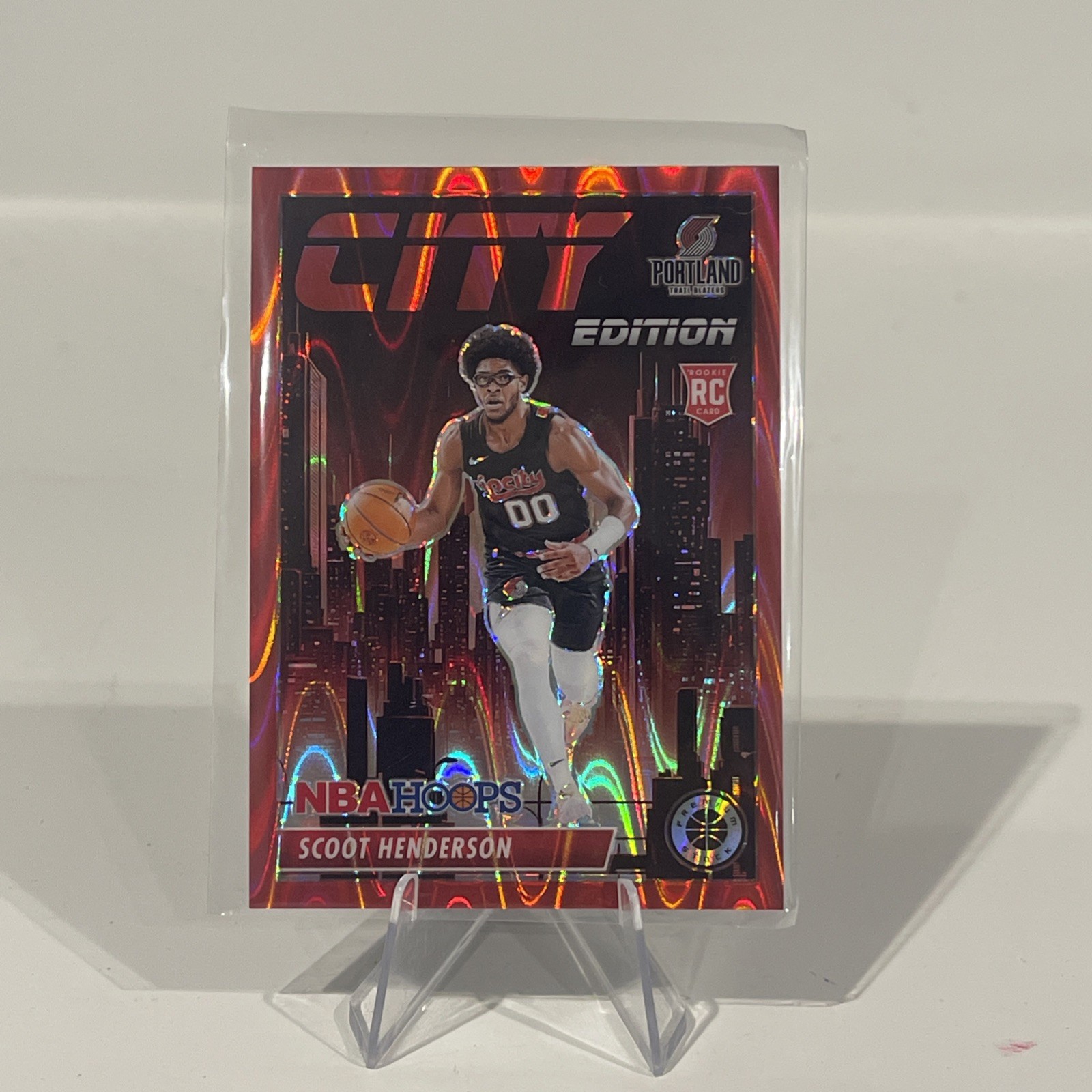 2023-24 Hoops Premium Stock Scoot Henderson City Edition RC Red Seismic /199