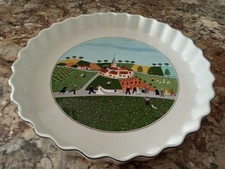 Villeroy & Boch Design Naif Wedding Procession Quiche Dish 11 3/4" Pie Plate