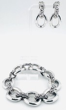 Designer Charles Krypell 14K Gold/925 Sterling Ivy Earrings & Bracelet Set