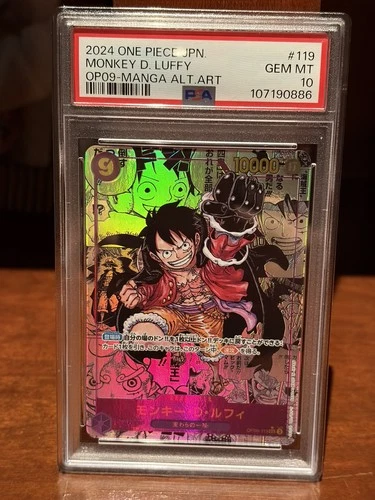 PSA 10 One Piece card OP09 Manga Alt Art #119 Monkey D Luffy GEM MINT Japanese