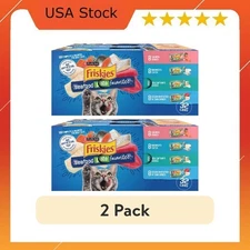 (2 pack) Purina Friskies Pate Seafood Favorites Variety Pack, Wet Cat Food