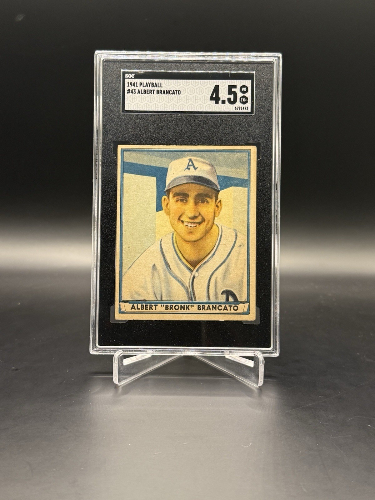 1941 Playball Albert Bronk Brancato #43 SGC 4.5 Philadelphia Athletics Play Ball