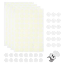 216Pcs Screw Hole Stickers and 200Pcs 16.5x6mm Screw Cover Caps, White