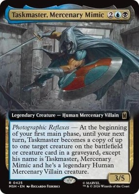 ~ Taskmaster, Mercenary Mimic (Extended Art) ~ NM ~ Marvel Super Heroes ~ MTG ~