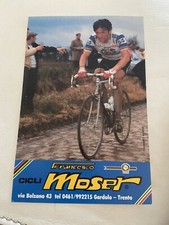 CARTOLINA RARA FRANCESCO MOSER GIS GELATI PARIGI ROUBAIX CON AUTOGR MASCIARELLI