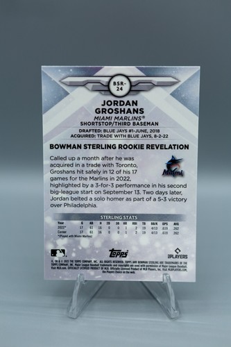 2023 Bowman Sterling Jordan Groshans Rookie Revelation #BSR-24 Miami Marlins - Picture 2 of 2