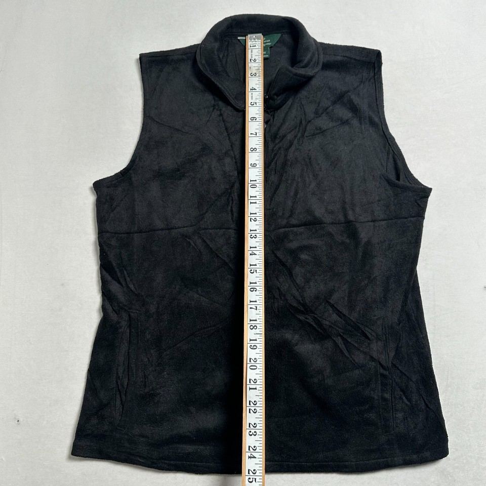 Woolrich Fleece Vest Gilet Jumper Womens Large Black Full Zip