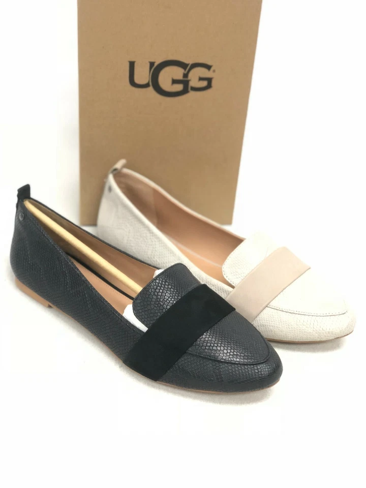 Sapato Ugg Australia Jonette cobra ponta plana couro preto cerâmica 1015058 - Imagem 3 de 4