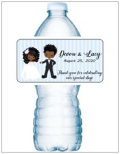 20 WEDDING BRIDE GROOM Water Bottle Labels Personalized FAVORS COLORS AVAILABLE
