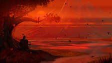 Landscape joeyjazz fantasy art mountains fall sunset Custom Gaming Mat Desk