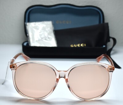 GUCCI GG0261SA 006 SHINY TRANSPARENT ORANGE ROUND SUNGLASSES  display picture 1