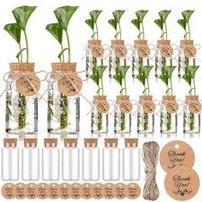 24 Pack 3.54'' Plastic Plant Propagation Stations with Hole Lid Planter Vase ...