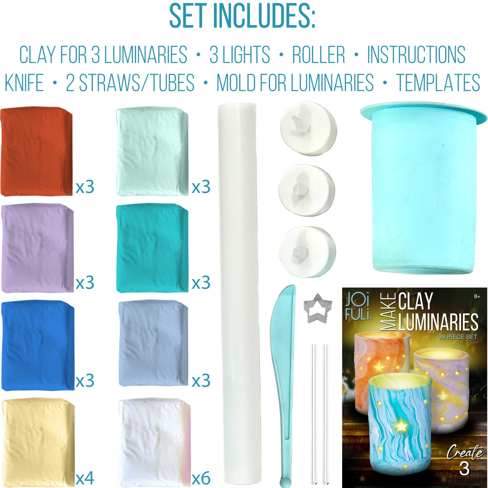 Diy Clay Luminaries Clay Craft Kit Gifts For Kids Girls And Boys Teens Ages 8 9 