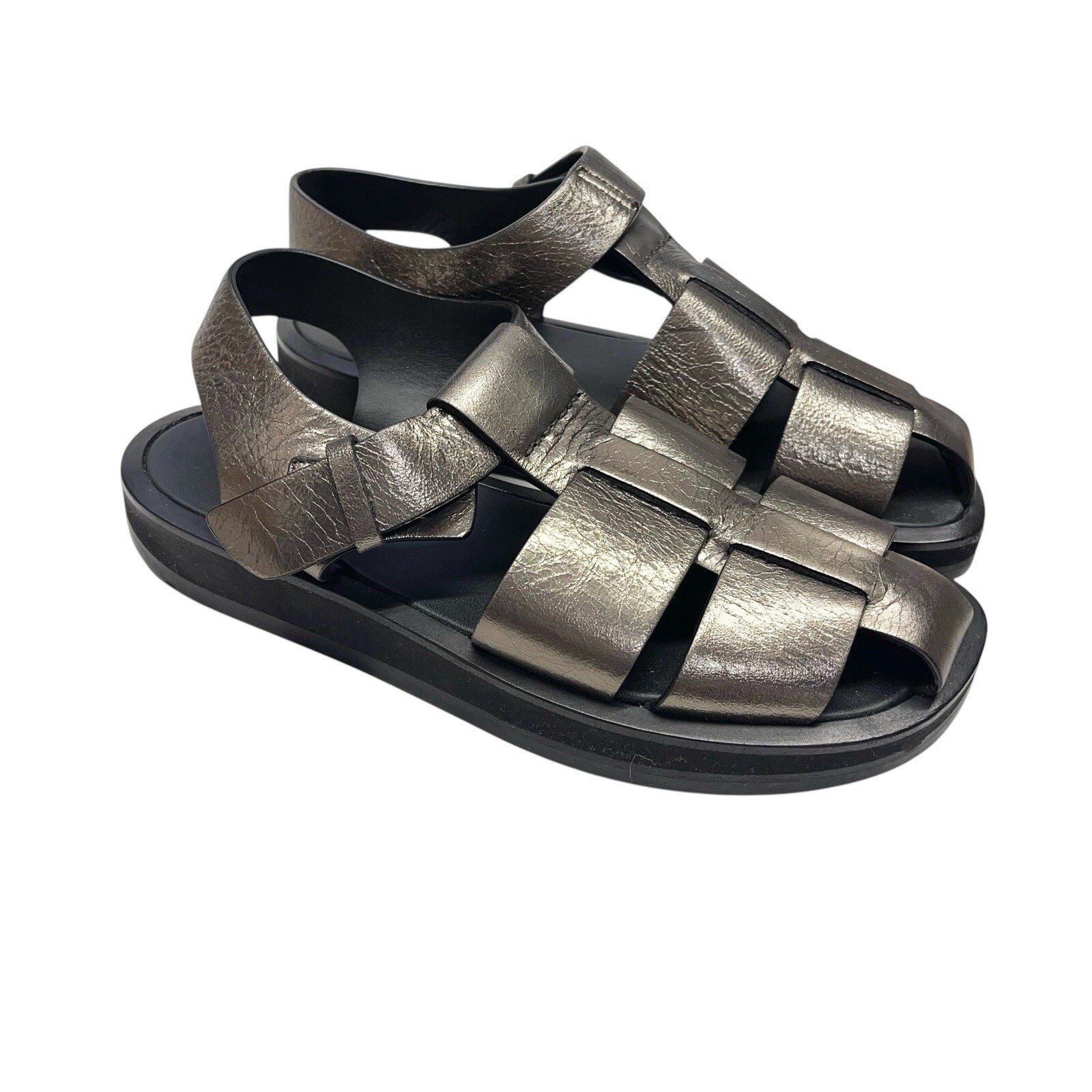 FILA Sandali The Row Fisherman bronzo oro cinturino pelle intrecciata misura 38 1 2