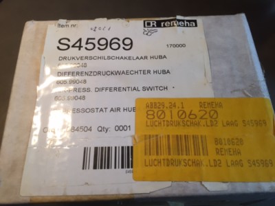 Remeha De Dietrich S45969 Differenzdrucksensor 311/312V/511Eco Druckschalter