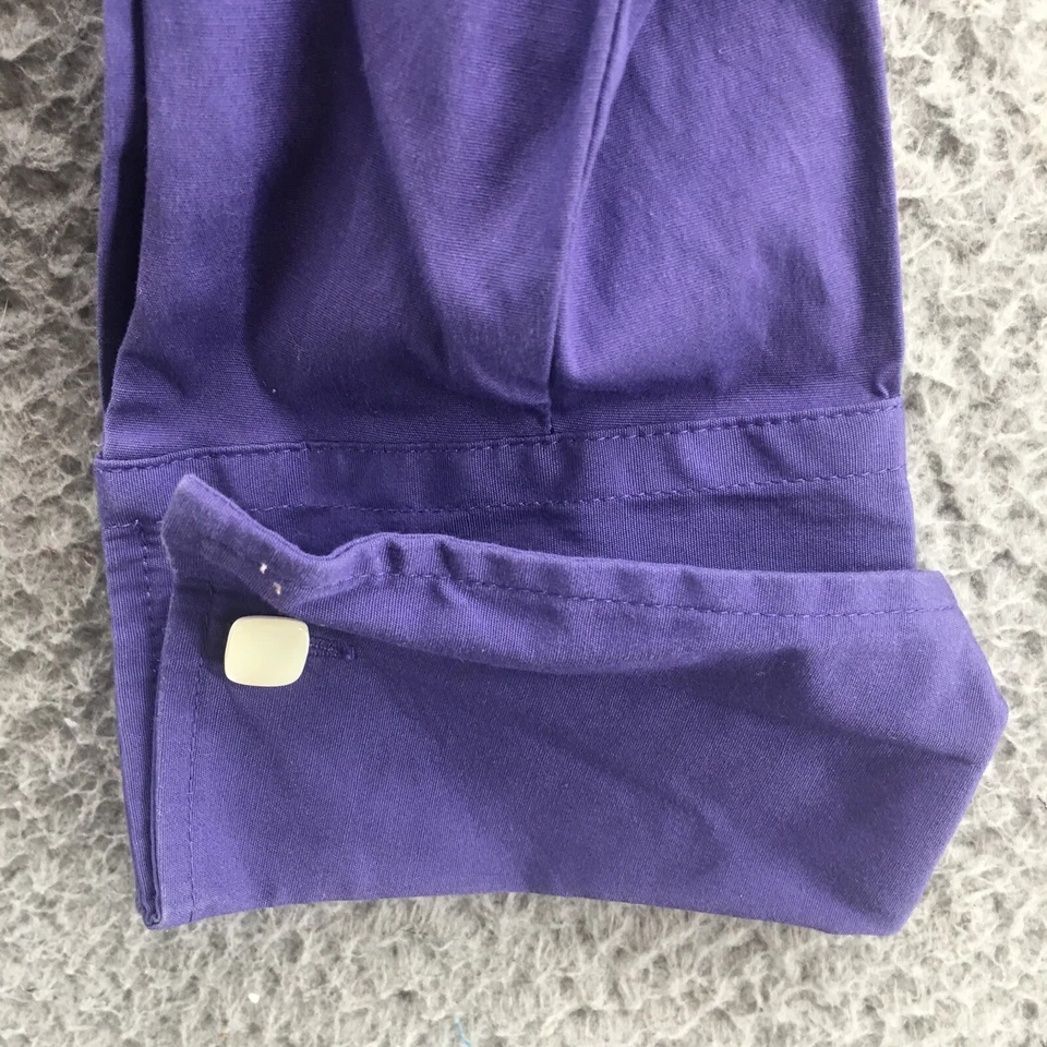Talbots Stretch Button Up Shirt Mens 4 Purple Cotton Blend Long Sleeve Collared - Image 4 of 4