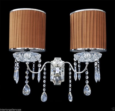Crystal Wall Lamp - K9 Crystal Chandelier Wall Sconce - Polished Chrome Finish