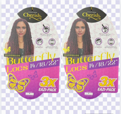 Cherish handgefertigte 3X Butterfly Locs Haarverlängerungen Paket 14/18/22'' UK kostenloser Versand