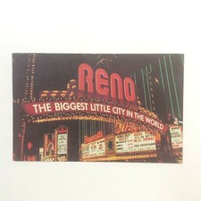 Reno Arch Nighttime in Reno Nevada Vintage Chrome Postcard