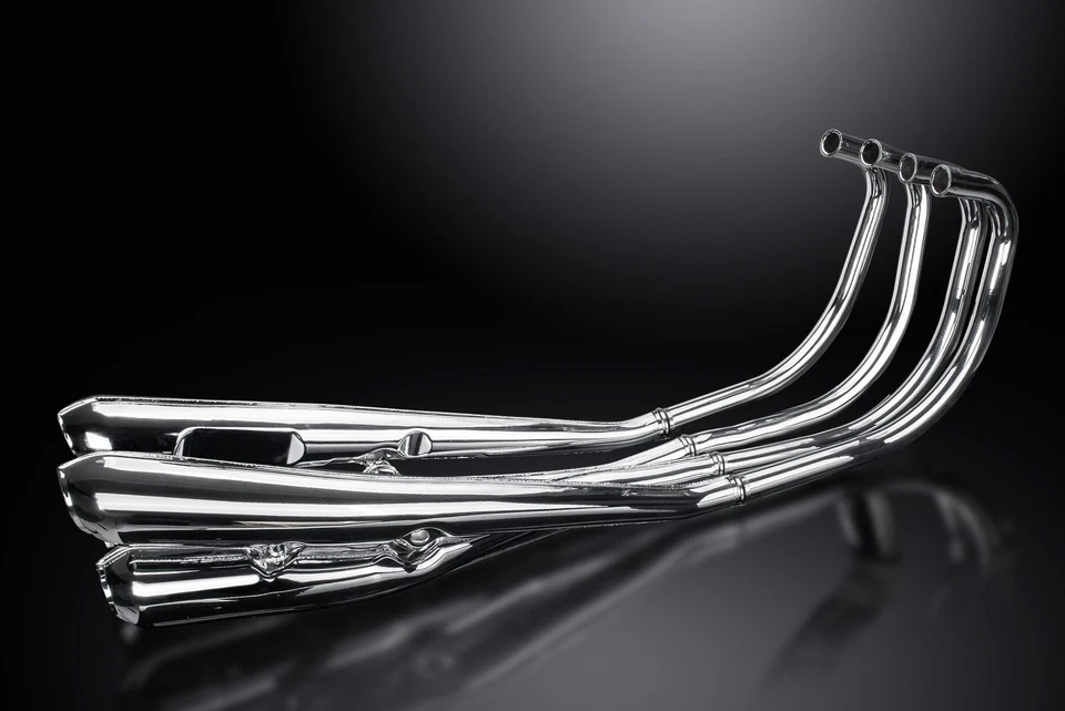 Delkevic KZ900 A4 Z1 Z1A Z1B 1972-76 réplica completa cromada sistema de escape 4-4 Foto 3 de 4