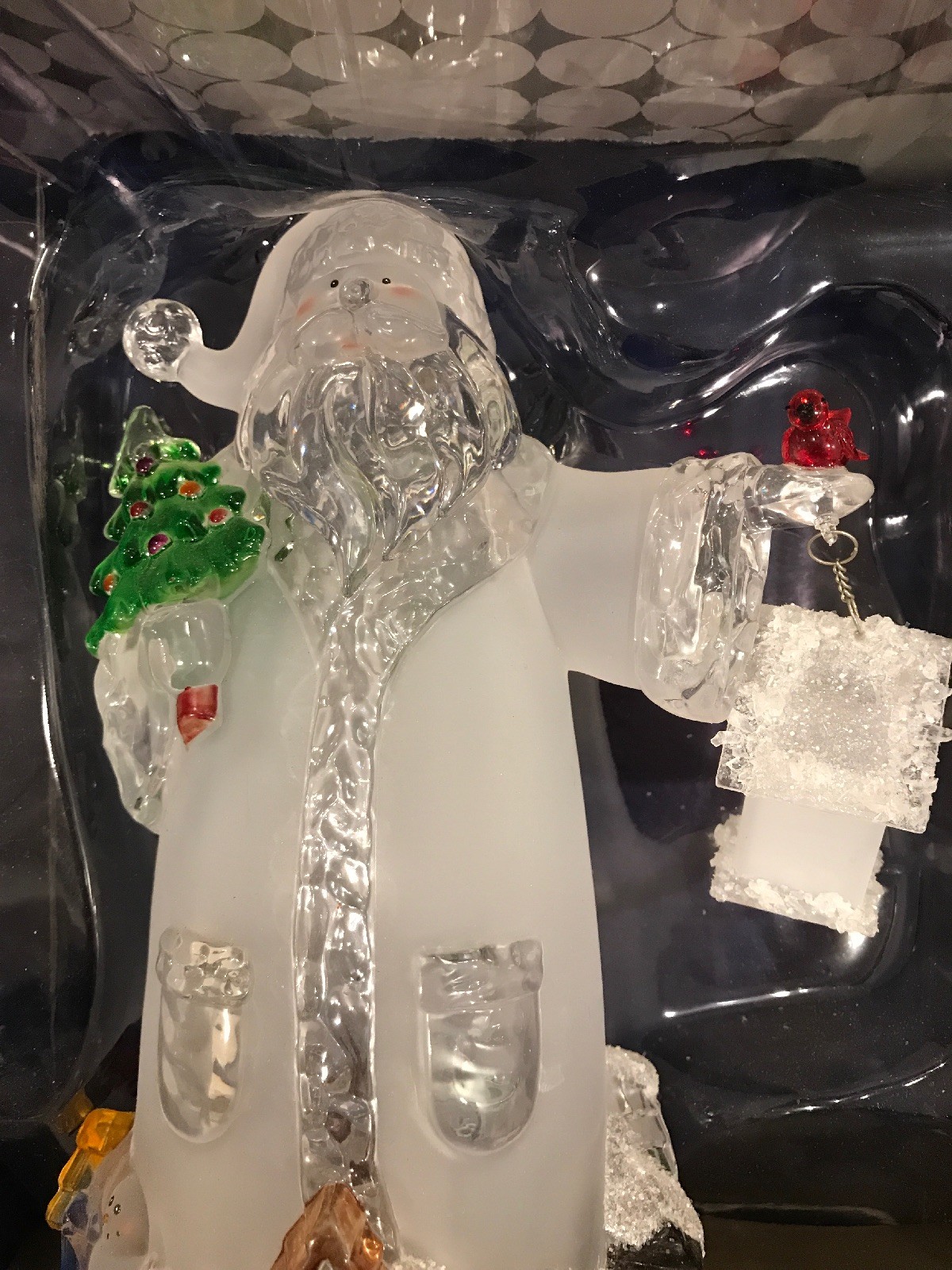 NEW MB Merry Brite Lighted Acrylic Santa (2003). Battery Operated