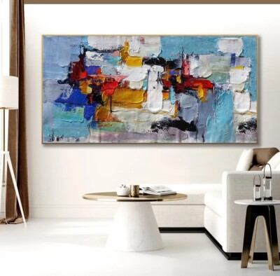 Palette Knife Impasto Extra  3D Texture Bright Color Handmade On Canvas