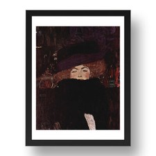 Lady with Hat and Featherboa: Gustav Klimt: 1909, A2 (24x16") Poster