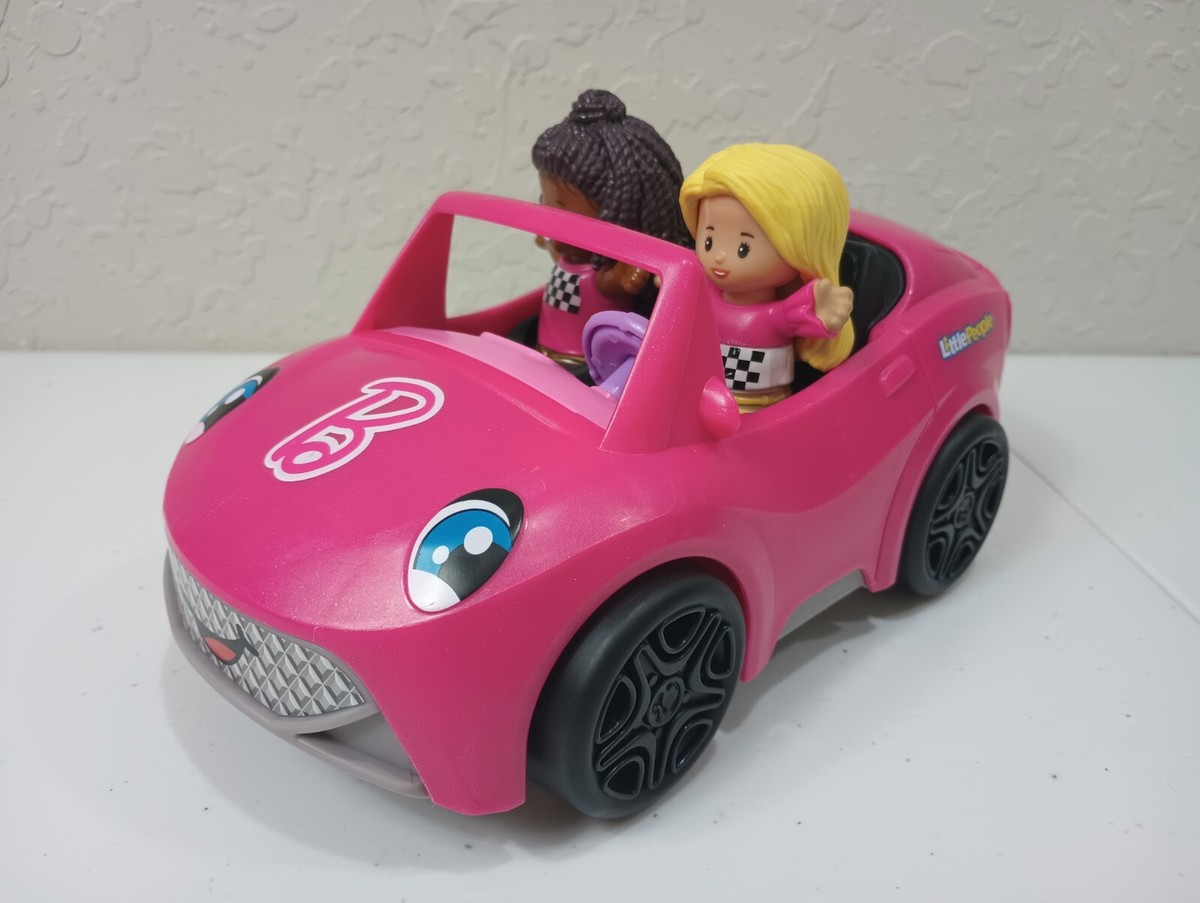 Fisher-Price Little People Barbie Toy Car Convertible Music Sounds  Figures