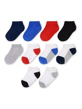Toddler Fruit of the Loom Everyday Ankle Socks 10-Pair Fits Shoe Size 1.5-4