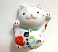 Japanese lucky cat Maneki neko Fuku fortune cat Mino yaki Made in Japan F/S new