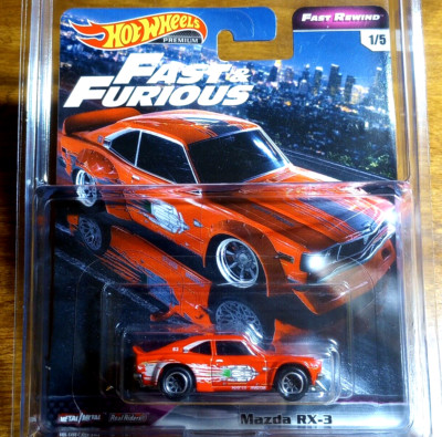 Hot Wheels Premium Fast & Furious Rewind Mazda RX-3 Red Real
