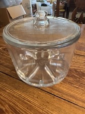 Vintage Antique Embossed Glass Sanitary Cheese Preserver Jar and Original Lid