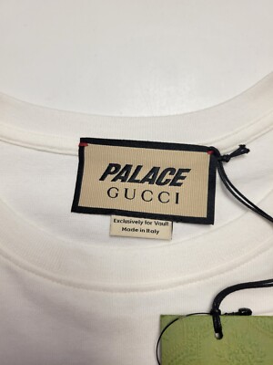 $720 New GUCCI X PALACE Cotton Jersey T-Shirt Men's SMALL S White