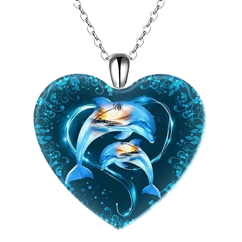 Vida marina colgantes de moda de vidrio